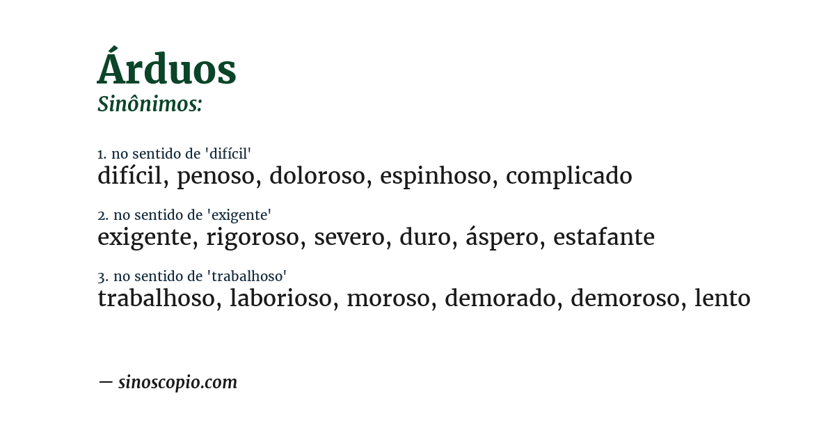 Sinônimo de árduos