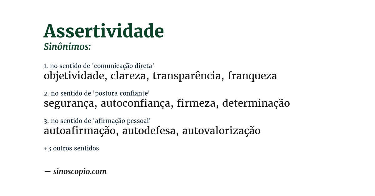Sinônimo de assertividade
