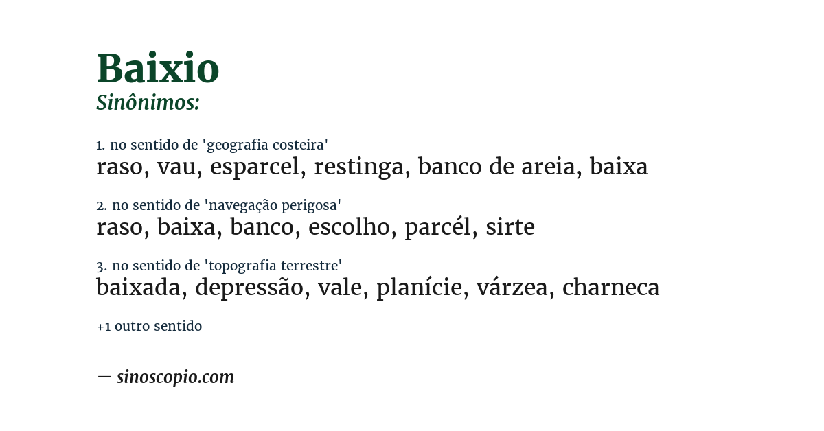 Sinônimo de baixio