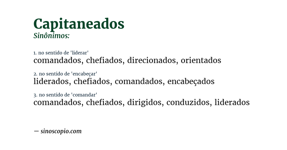 Sinônimo de capitaneados