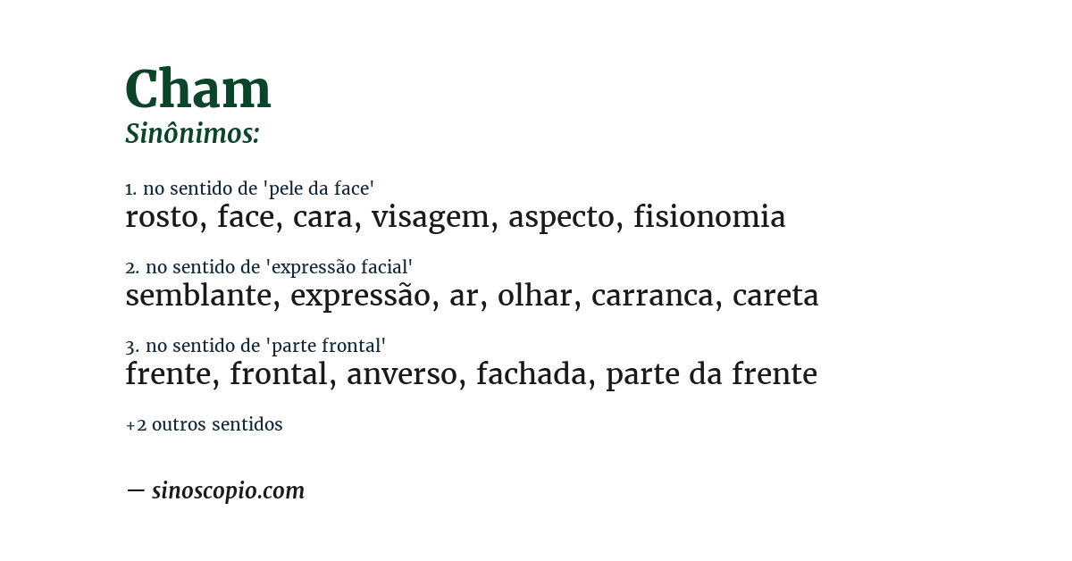Sinônimo de cham