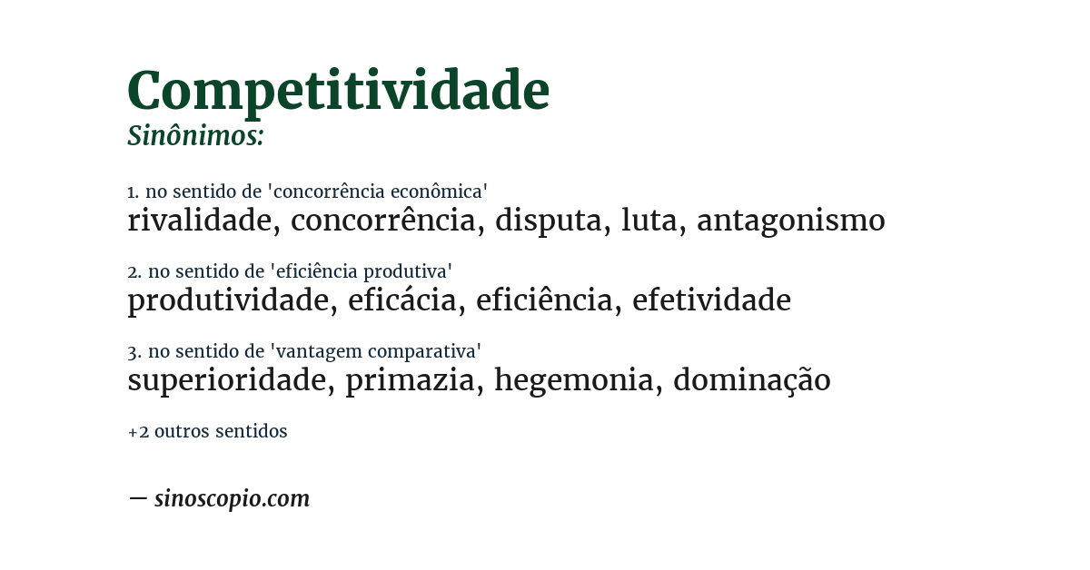 Sinônimo de competitividade