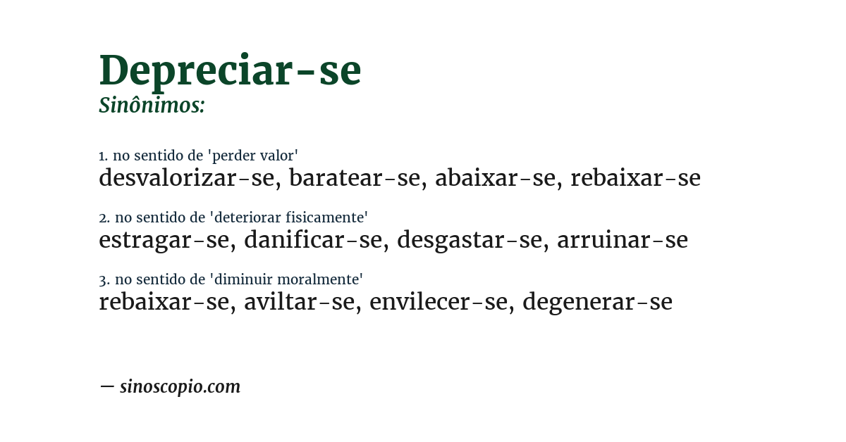 Sinônimo de depreciar-se