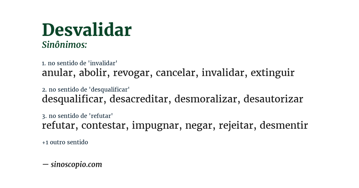 Sinônimo de desvalidar