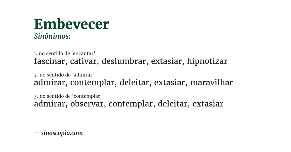 Sinônimo de embevecer