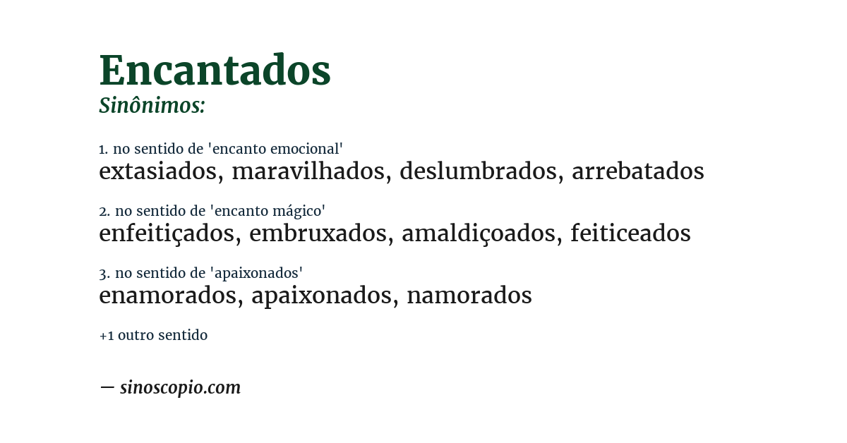 Sinônimo de encantados