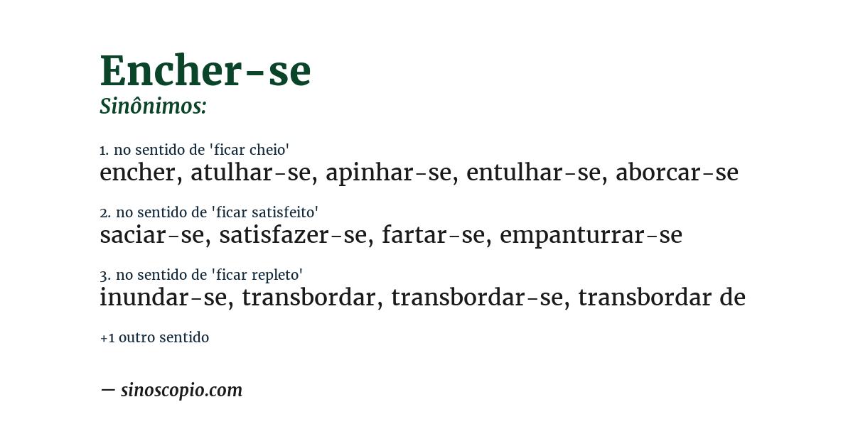 Sinônimo de encher-se