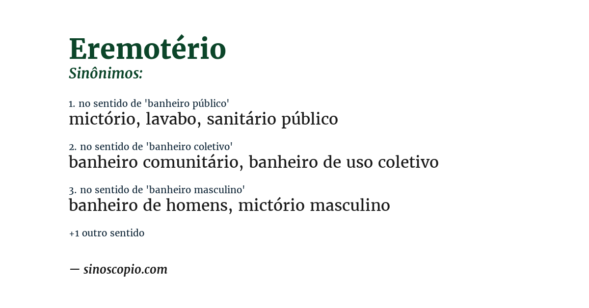 Sinônimo de eremotério