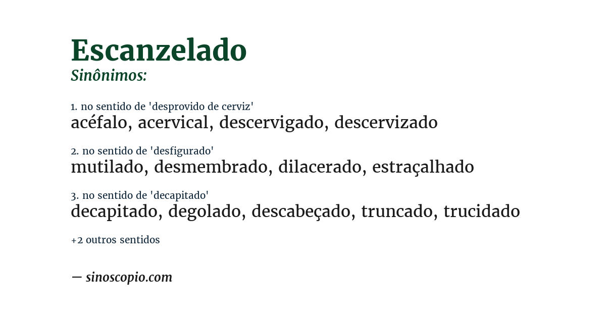 Sinônimo de escanzelado