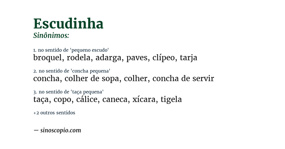 Sinônimo de escudinha