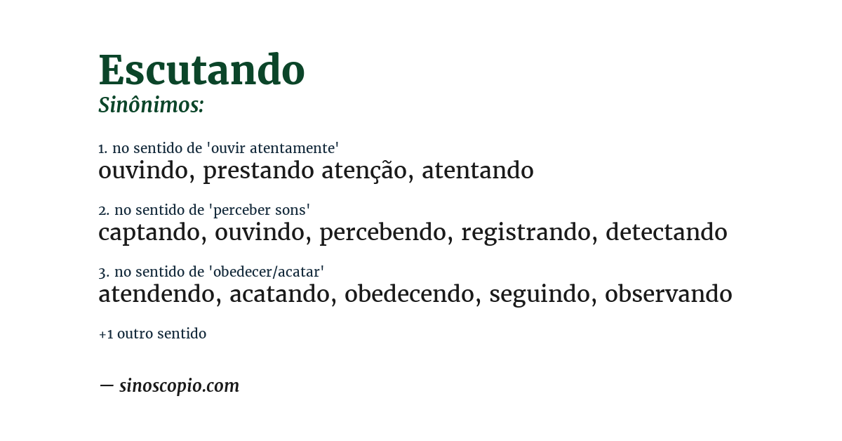 Sinônimo de escutando