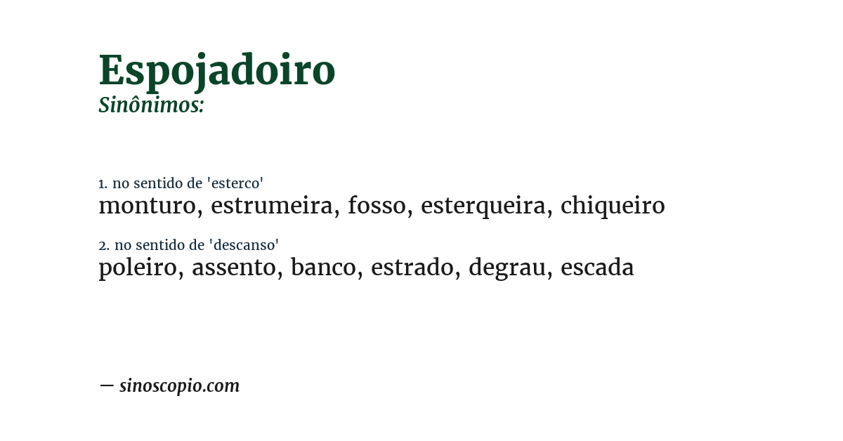 Sinônimo de espojadoiro