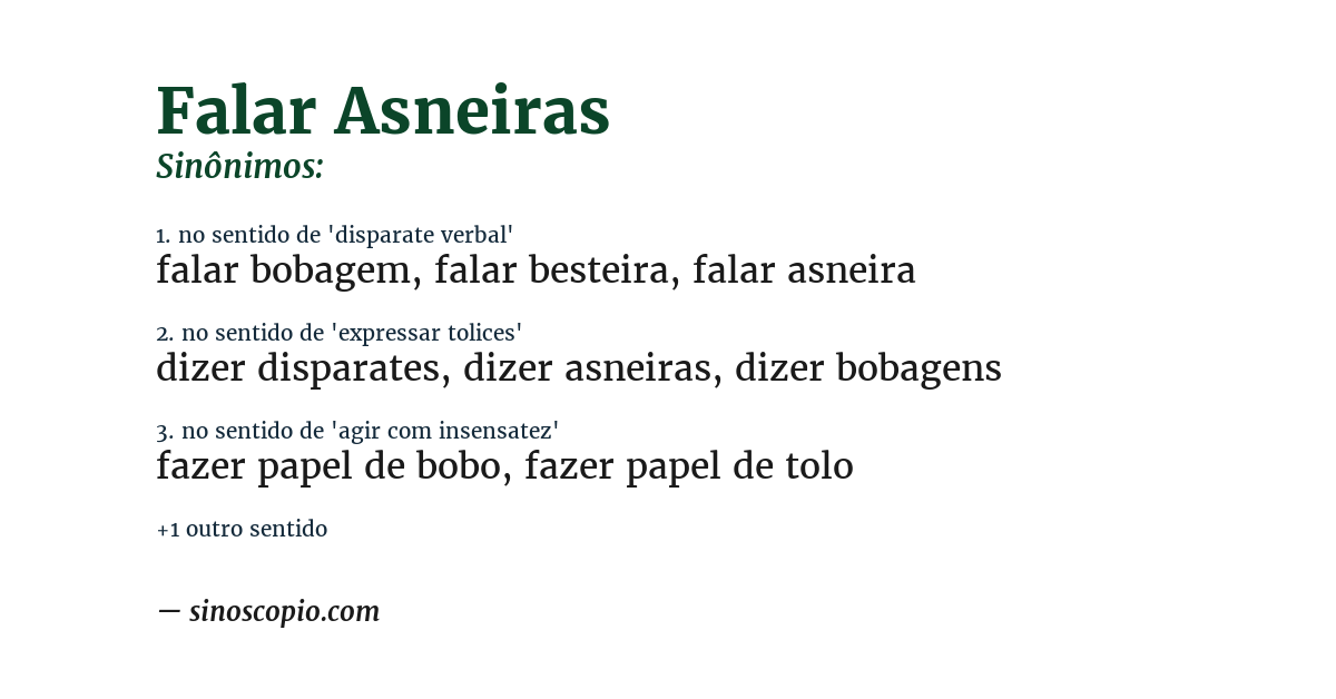 Sinônimo de falar asneiras