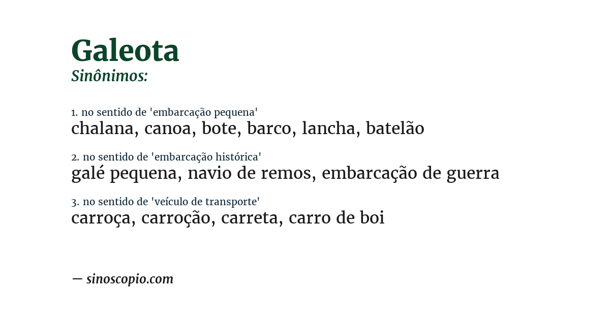 Sinônimo de galeota