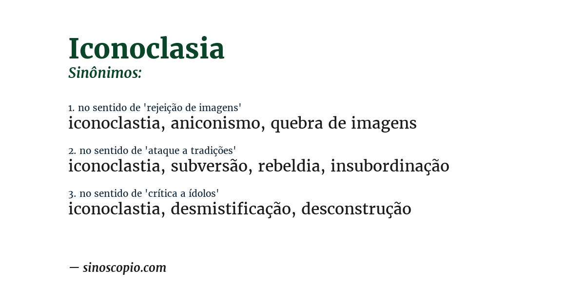 Sinônimo de iconoclasia
