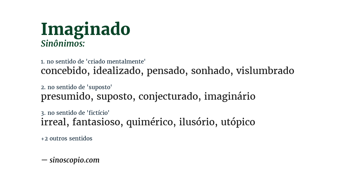 Sinônimo de imaginado