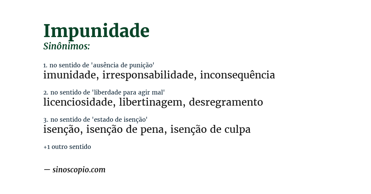 Sinônimo de impunidade