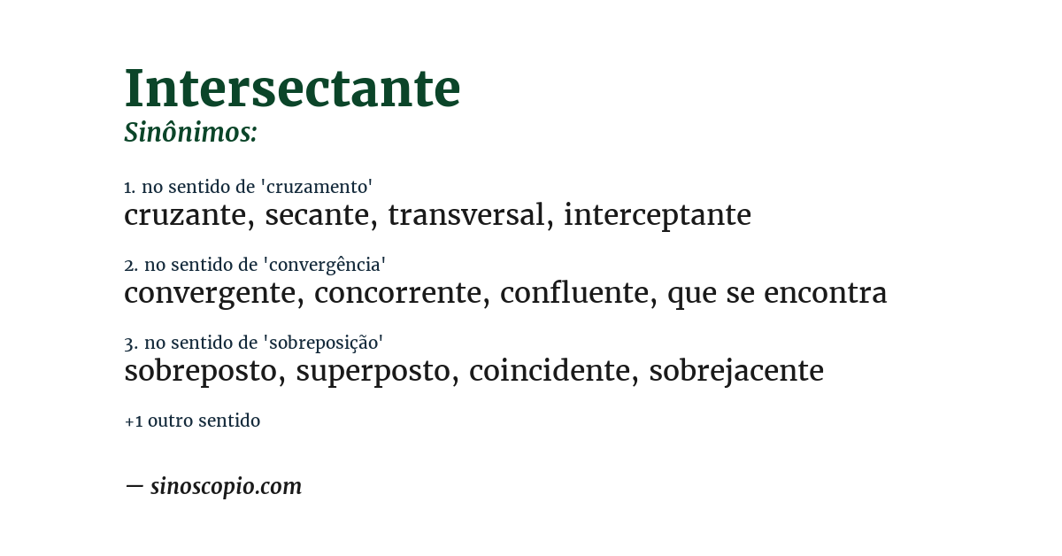 Sinônimo de intersectante