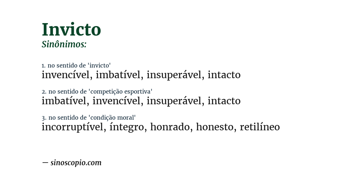 Sinônimo de invicto