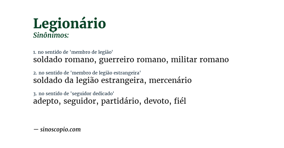 Sinônimo de legionário