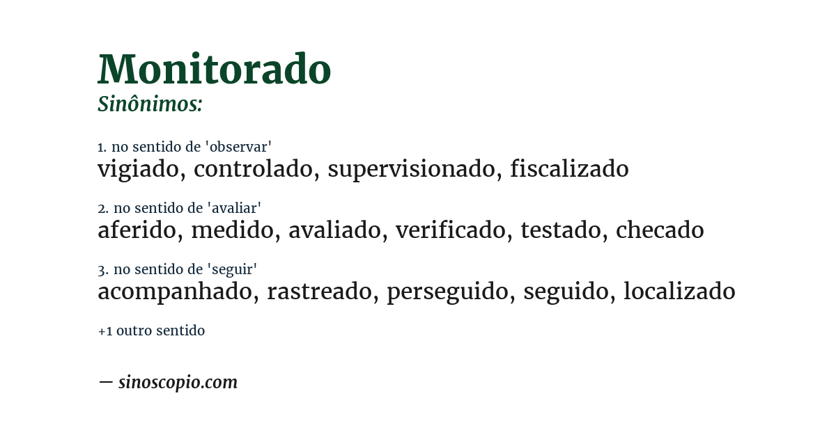 Sinônimo de monitorado