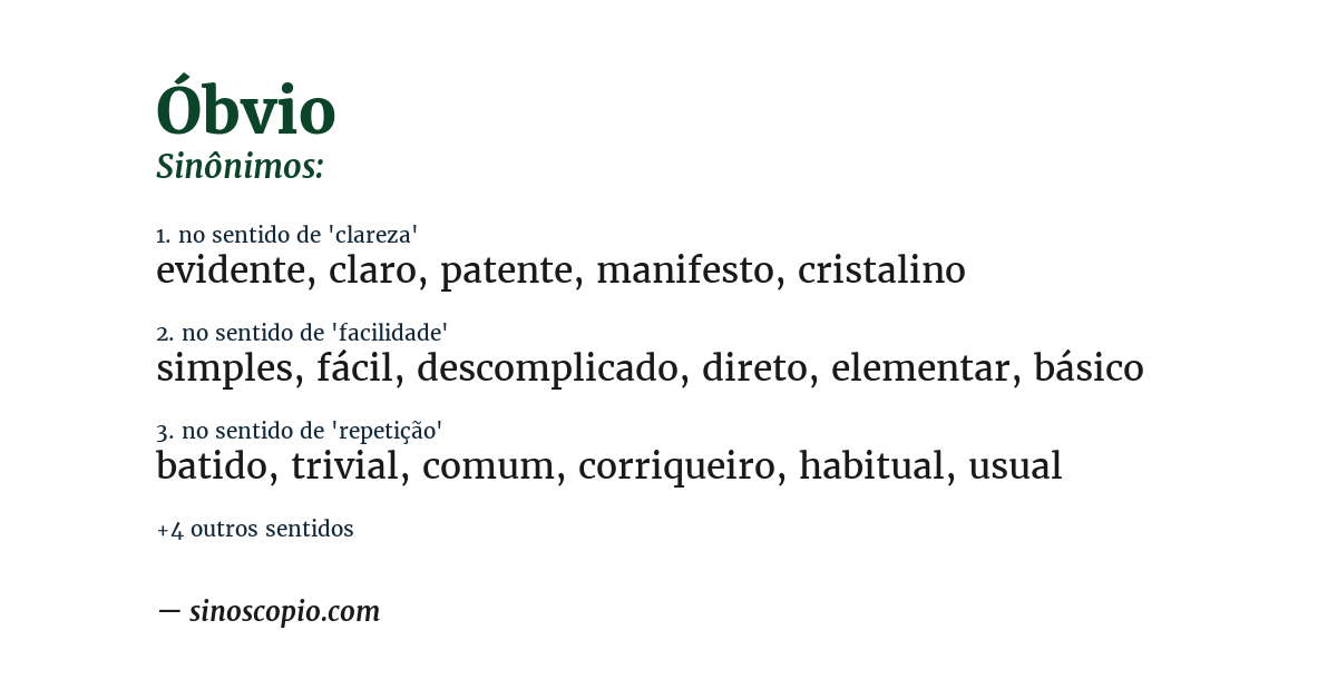 Sinônimo de óbvio