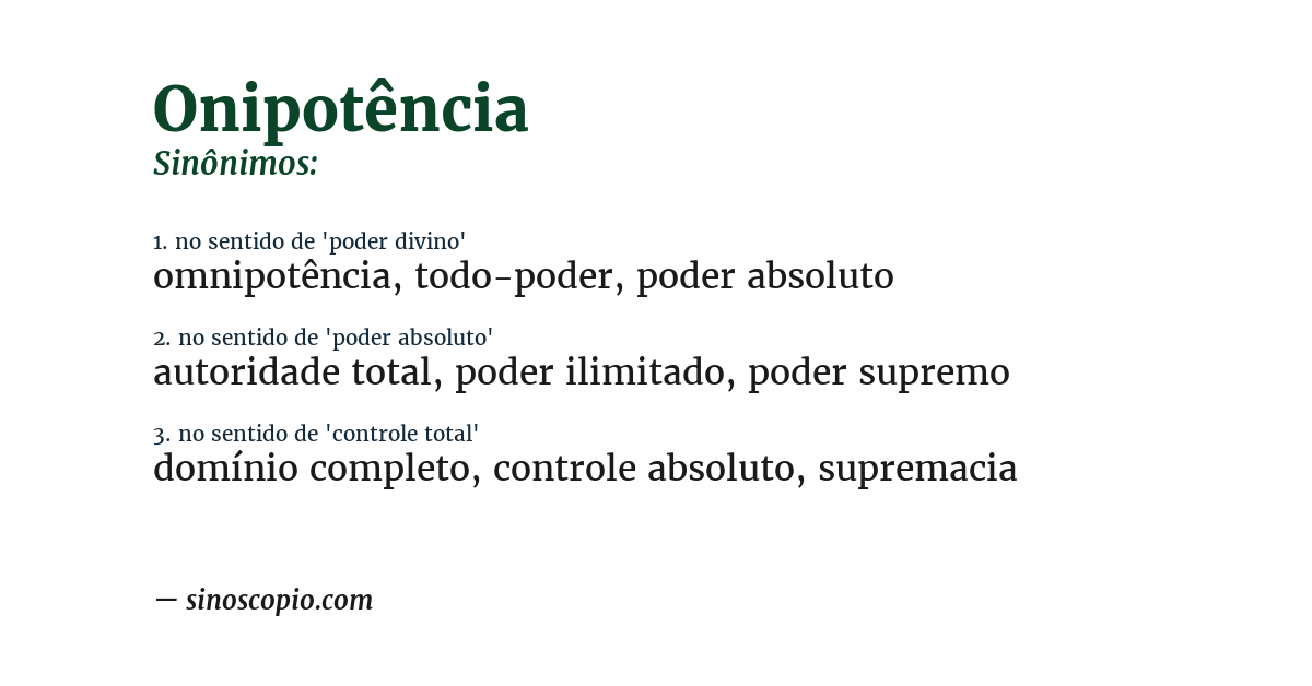 Sinônimo de onipotência