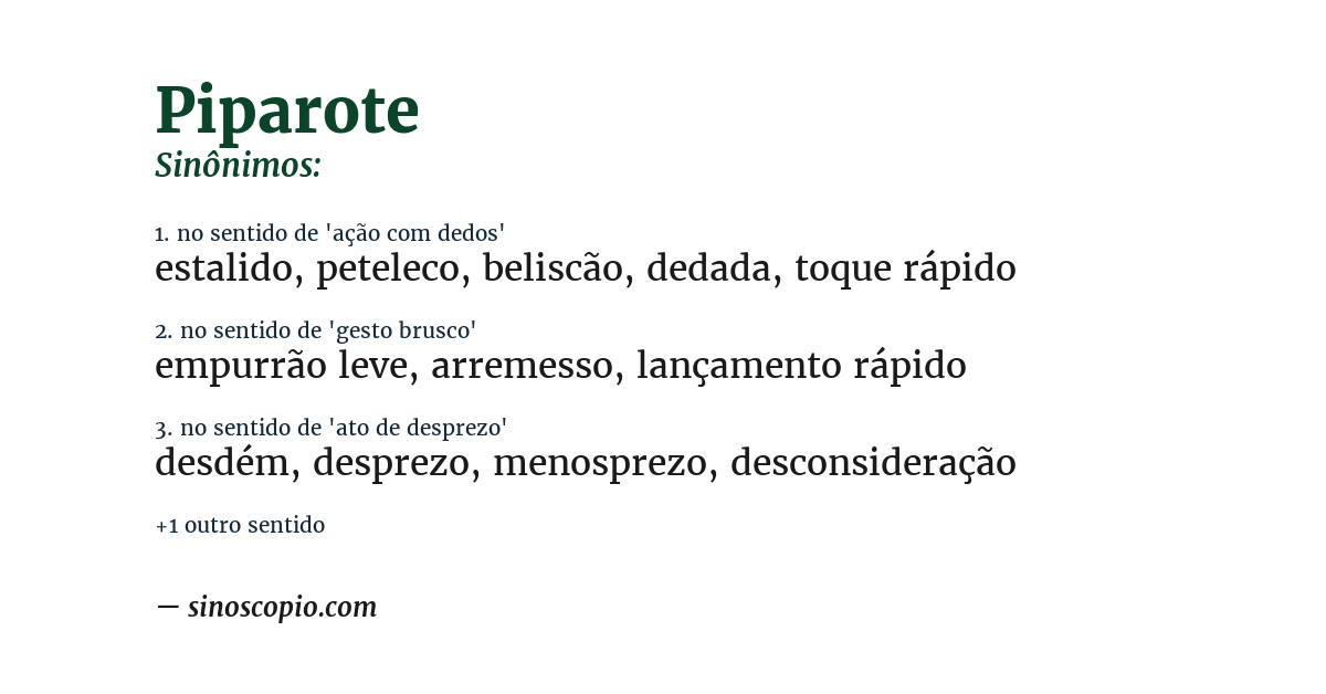 Sinônimo de piparote