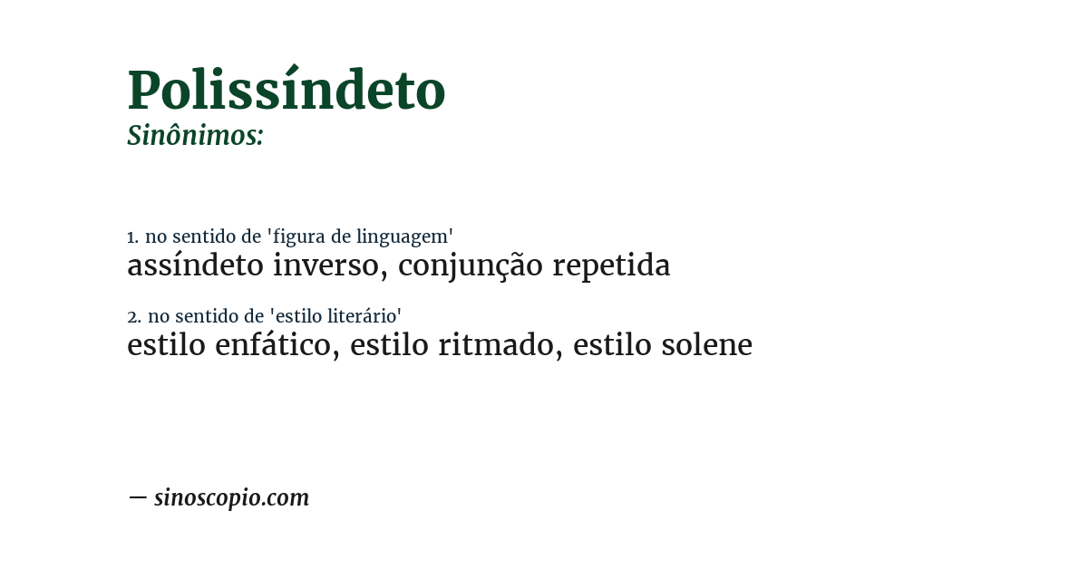 Sinônimo de polissíndeto