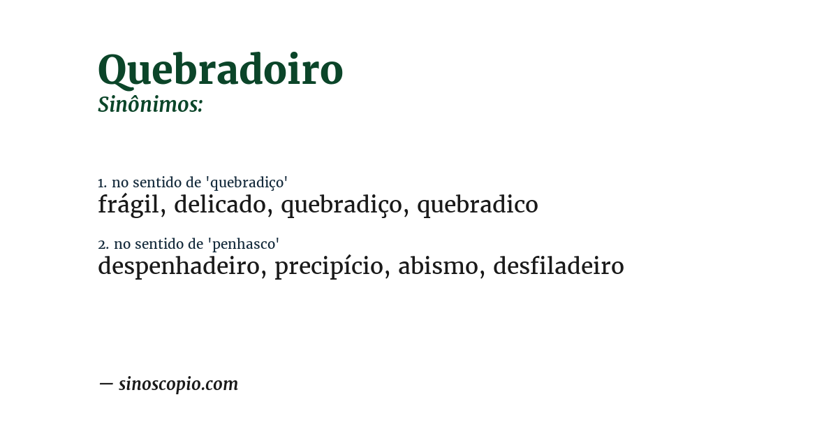 Sinônimo de quebradoiro