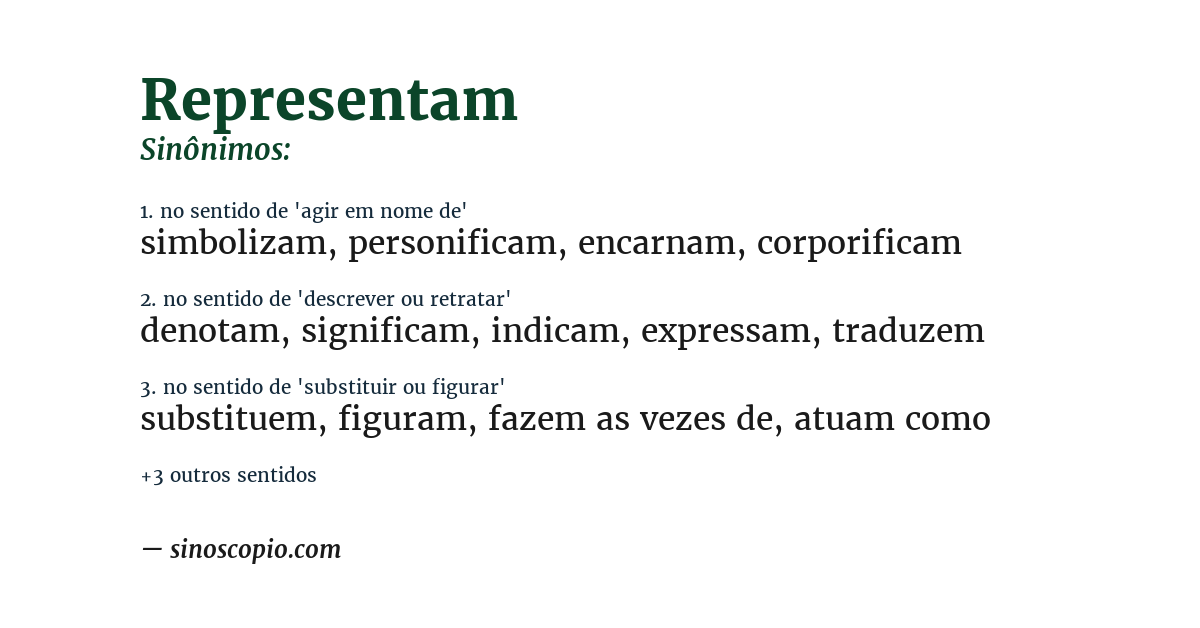 Sinônimo de representam