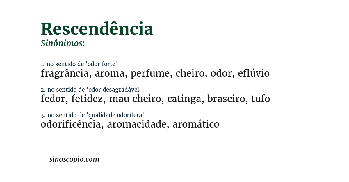 Sinônimo de rescendência