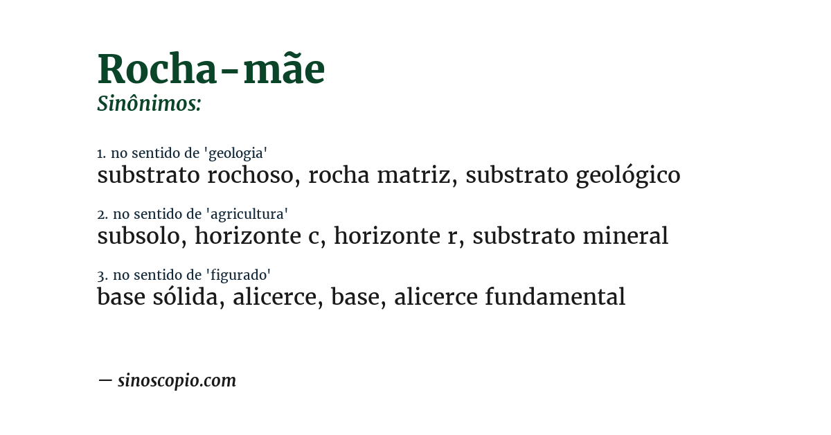 Sinônimo de rocha-mãe