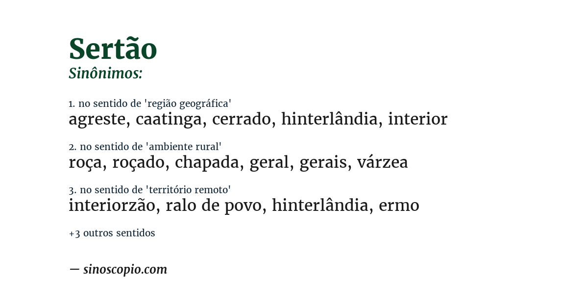 Sinônimo de sertão