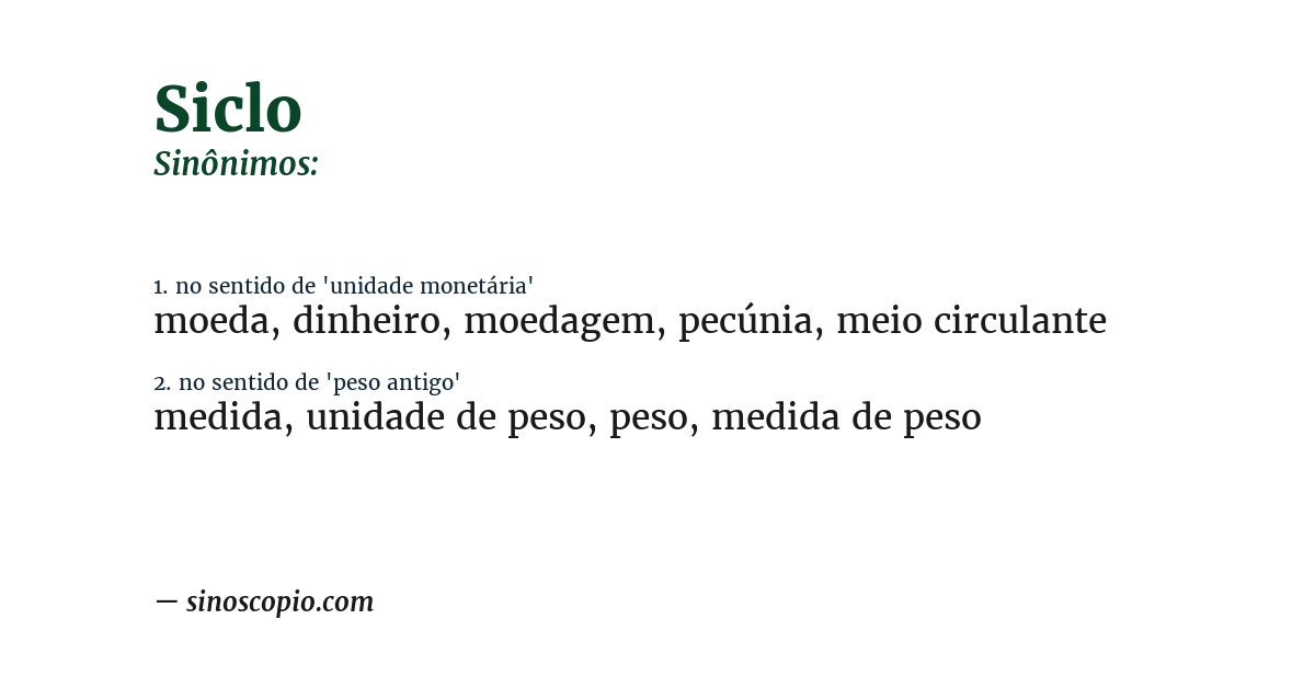 Sinônimo de siclo
