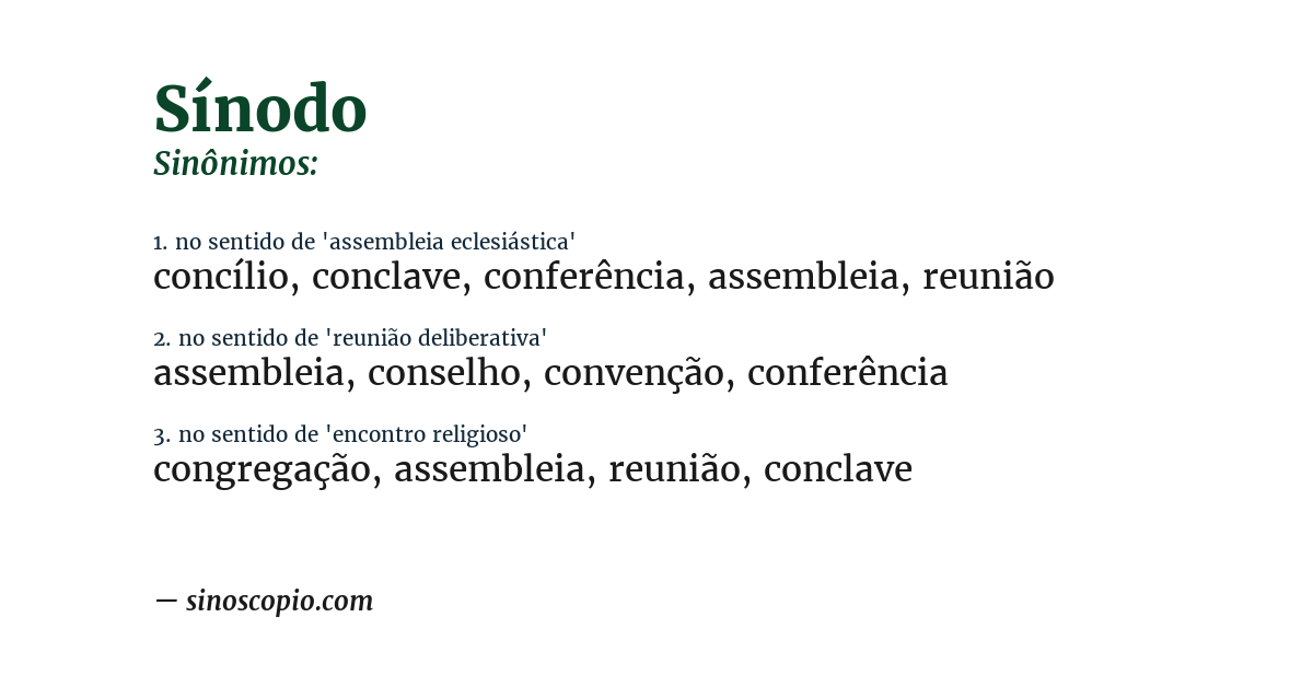 Sinônimo de sínodo