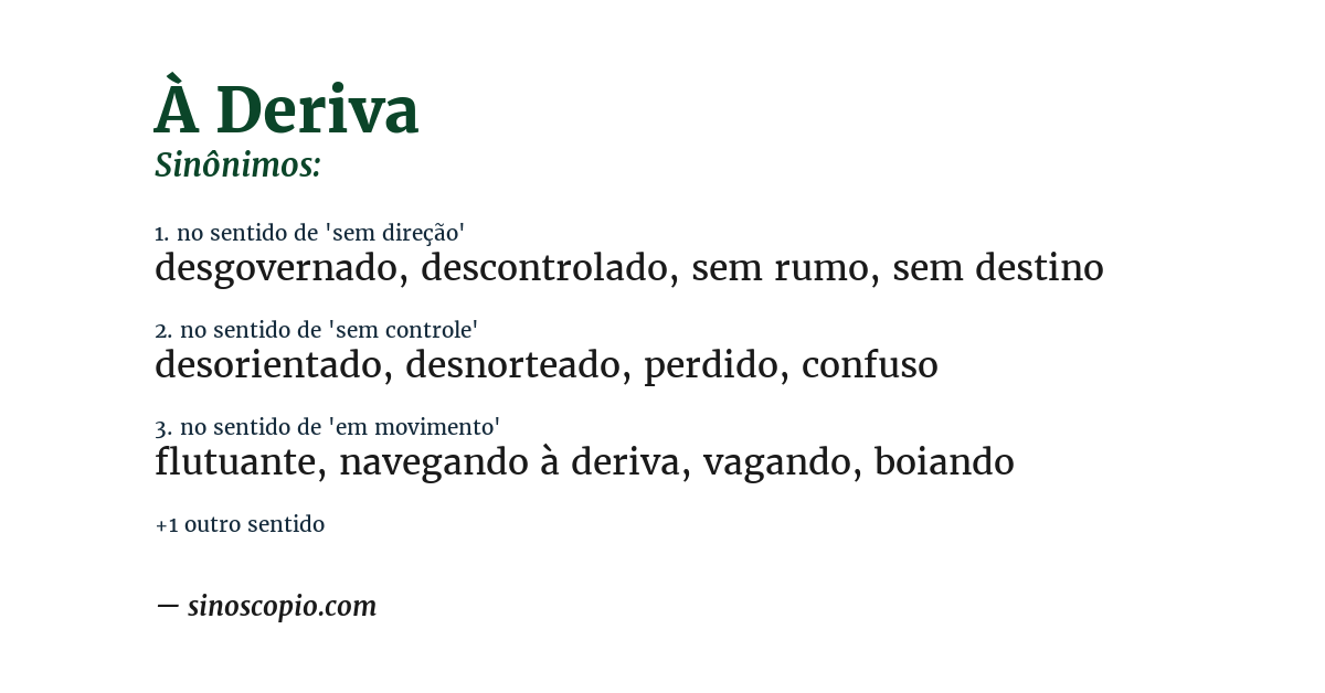 Sinônimo de à deriva
