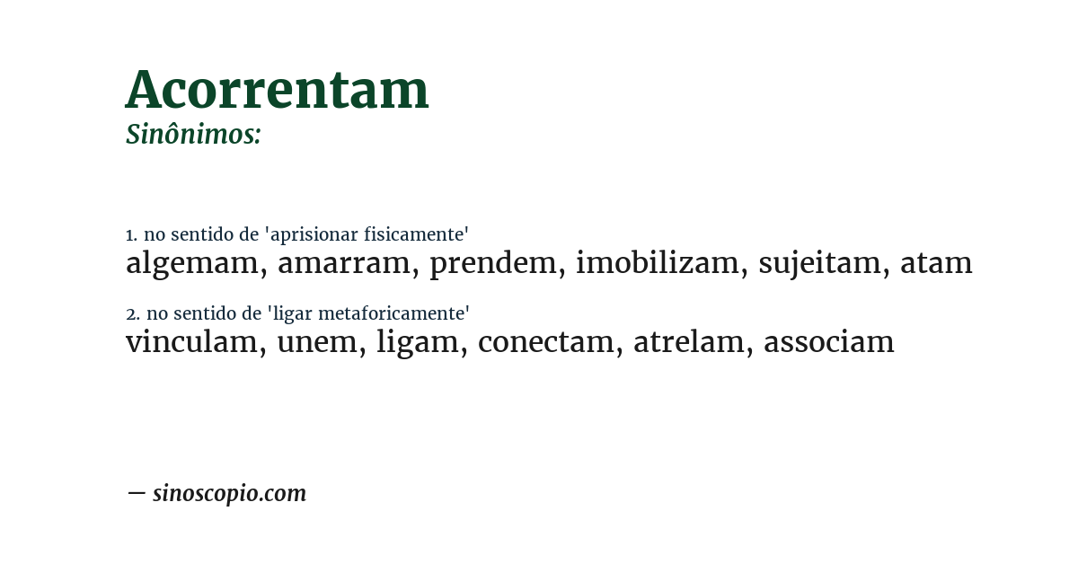 Sinônimo de acorrentam