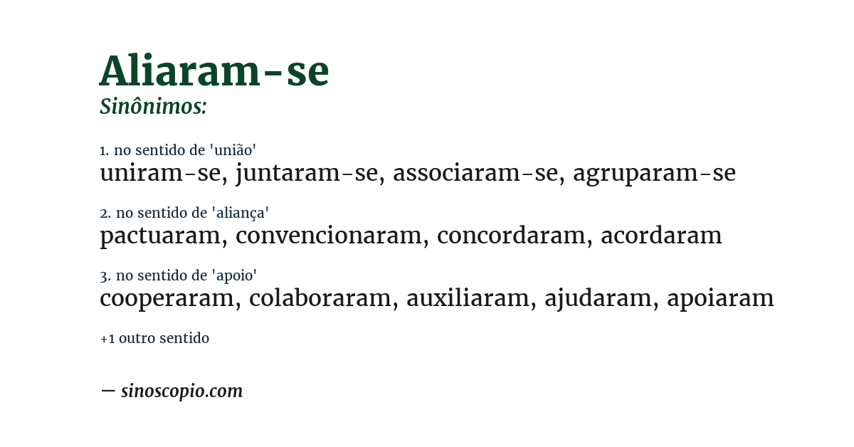 Sinônimo de aliaram-se