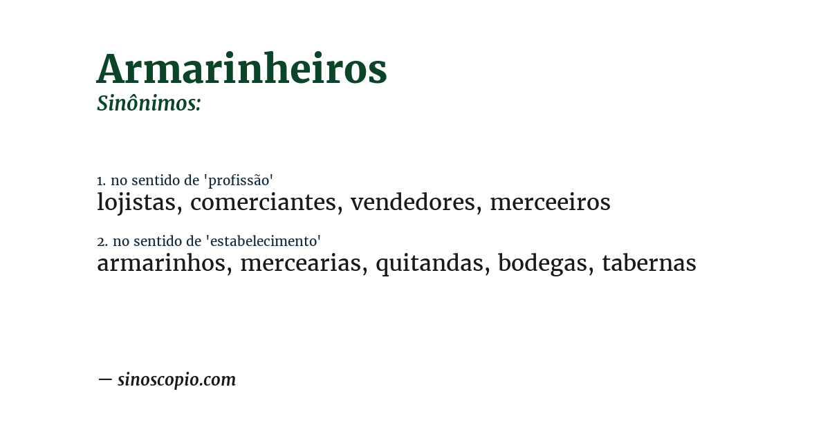Sinônimo de armarinheiros
