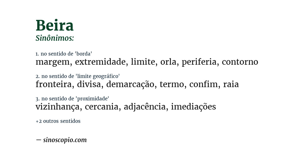 Sinônimo de beira
