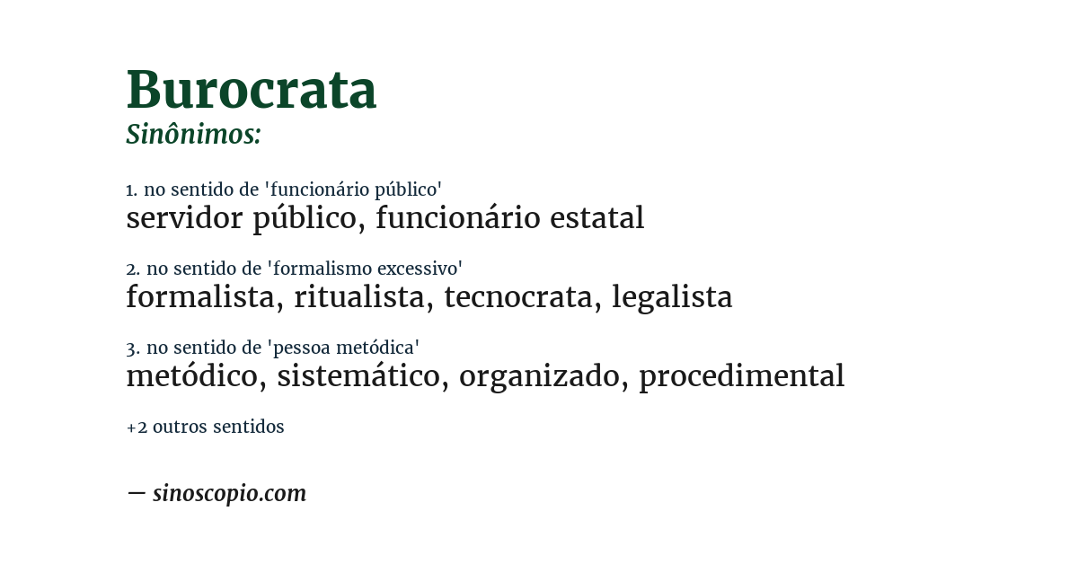 Sinônimo de burocrata