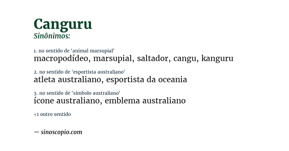 Sinônimo de canguru