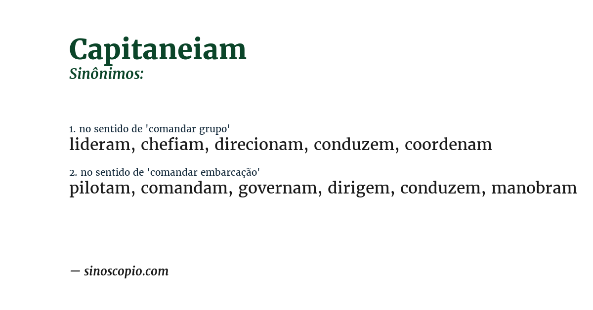 Sinônimo de capitaneiam