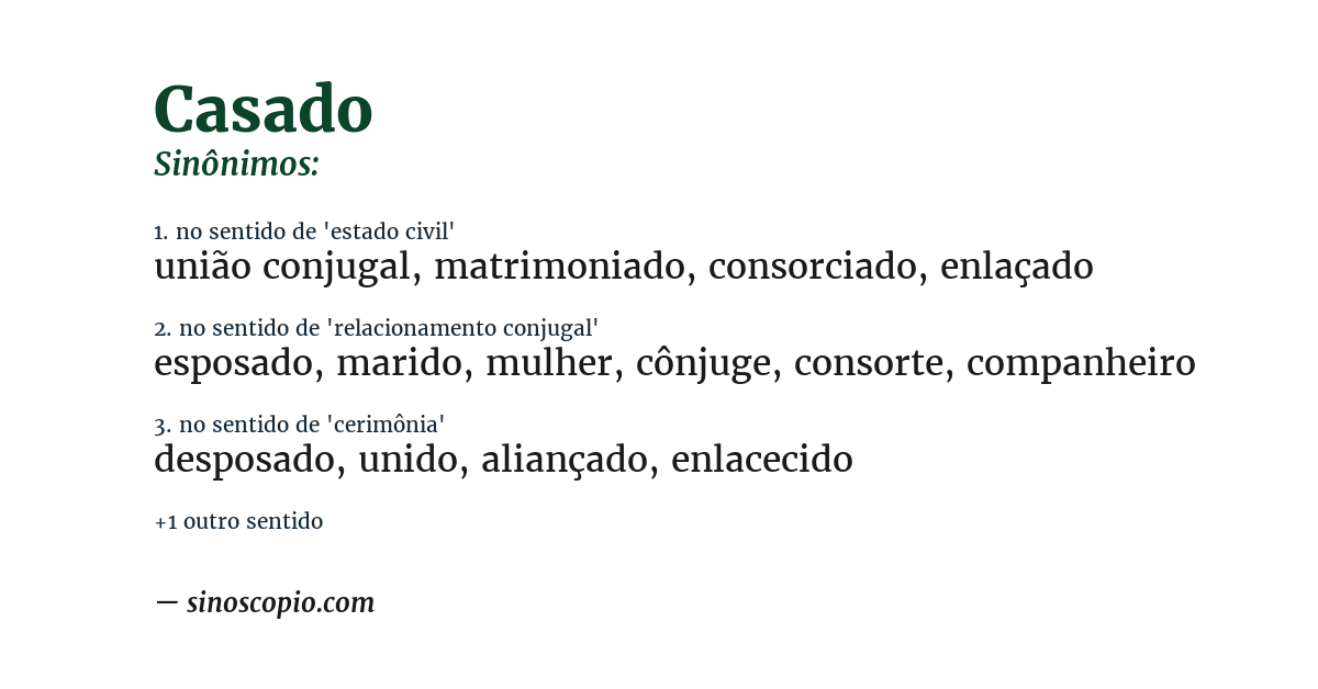 Sinônimo de casado