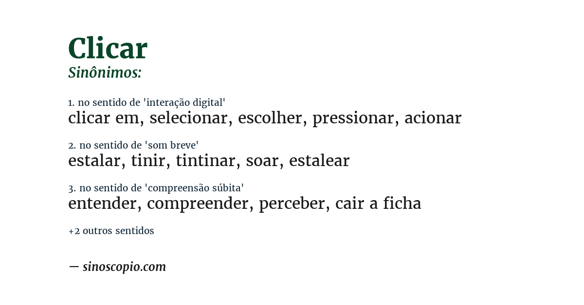 Sinônimo de clicar