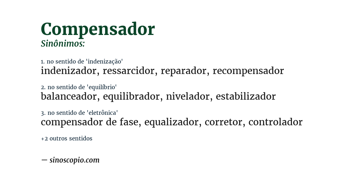 Sinônimo de compensador