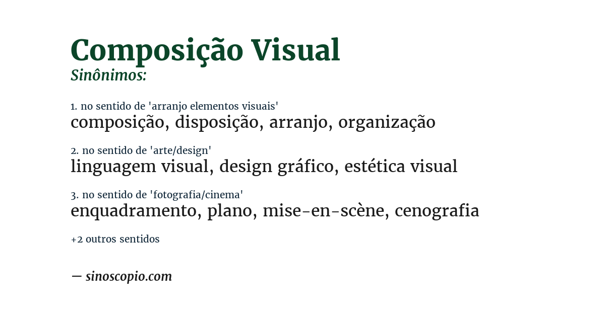 Sinônimo de composição visual