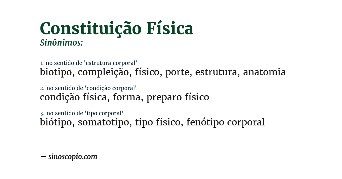 Sinônimo de constituição física