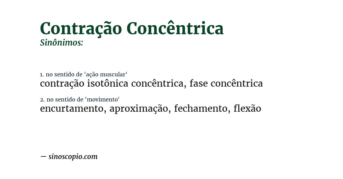 Sinônimo de contração concêntrica